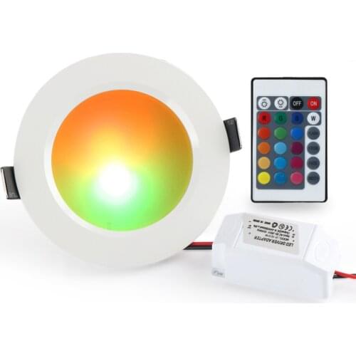 RGB white downlight 10W AC85-265V colorful remote control ceiling light LED down light for living room colorful lights