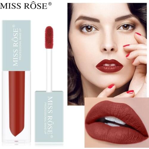MiSS ROSE Lipstick Kit Matte Fog Surface Velvet Glaze Waterproof Non-Marking Lip Gloss Wholesale Makeup Cosmetic Gift for Girl