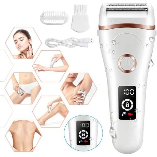 Electric Razor Painless Women Shaver For Lady USB Charging Wet & Dry Using Bikini Trimmer For Whole Body Waterproof LCD Display