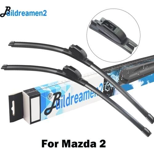 Buildreamen2 For Mazda 2 Demio 2002-2018 Car Accessories Wiper Blade Auto Rubber Windscreen Wiper