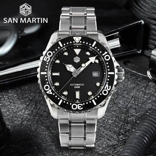 San Martin Diver Watch 200M Waterproof 44mm SBGA229G High Quality Luxury Automatic Mechanical Men Watches Sapphire Glass Date