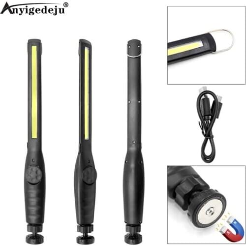 ANYIGE 800 Lumens Stepless Dimming COB LED Portable Work Lights USB Rechargeable Slim and Folding Lantern with Magnet Night Lamp