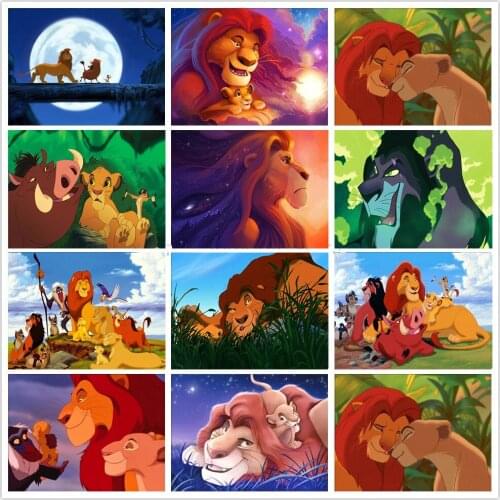 Disney 5D Diamond Painting Kit Set Lion King Cross Stitch Diamand Art Diamant Home Decor Mosaic Cartoon Animal Gift