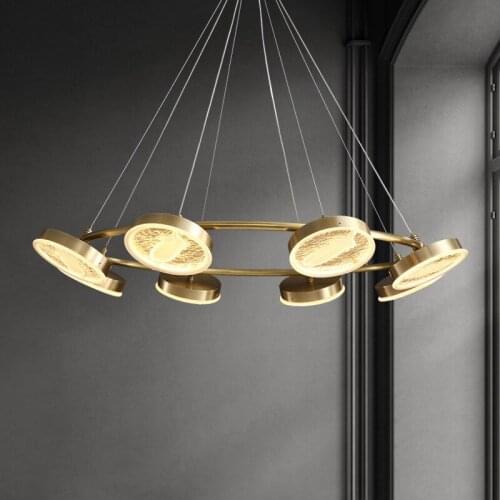 Designer chandelier copper living room lamp post-modern luxury art restaurant dining table lamp