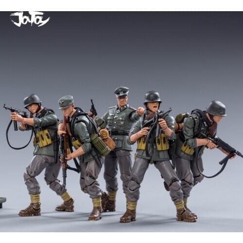 JOYTOY WWII Germany Mountain Division Soldier Figures 1/18 Action Figure (5PCS/Set) Collectible Toy Military Model Gift