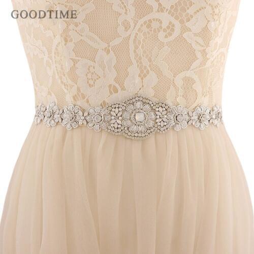 Elegant Wedding Sash Bridal Belts Crystal Pearls Beaded Flowers Wedding Belts Girdle Lady Accessories For Party Dress Up