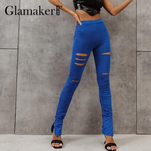Женские брюки с высокой талией Glamaker China At AliExpress