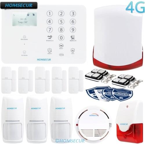 HOMSECUR Wireless 4G LCD Burglar Intruder Alarm System with Multi-Languages Menu GA01-4G-W