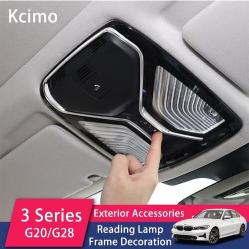 Chrome ABS Car Roof Reading Lamp Frame Decoration Cover Trim For BMW 3 Series G20 G28 2020 Silver Auto Interior Accessories
