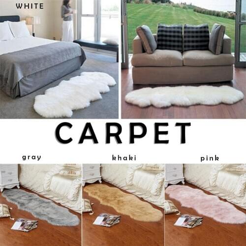 Imitation Wool Simple Plush Carpet For Bedroom Bedside Cushion No Pilling No Fading Living Room Tea Table Mat Window Decoration