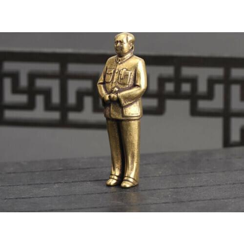 Chinese old antique Collection Asian Brass Chairman Mao Exquisite statue