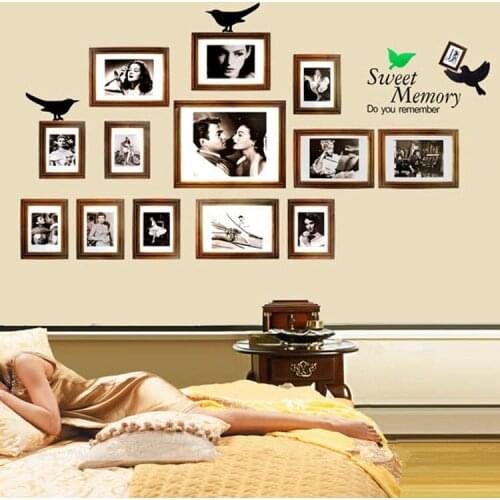 DIY Creative Photo Wall Stickers Sweet Memory Vintage Poster Living Room Decoration Murals Home Decor Decals