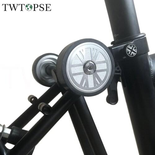 TWTOPSE Widen British Flag Easy Wheel For Brompton Folding Bike Titanium Bolt Laser Carve Bicycle Easywheel 3SIXTY Part 45mm