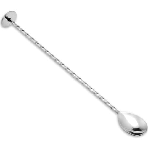 27.5cm Stir Spoon Stainless Steel Mixing Cocktail Spoon Spiral Pattern Bartender Tool Bar Teadrop Spoon Bar Tools Shaker Scoop