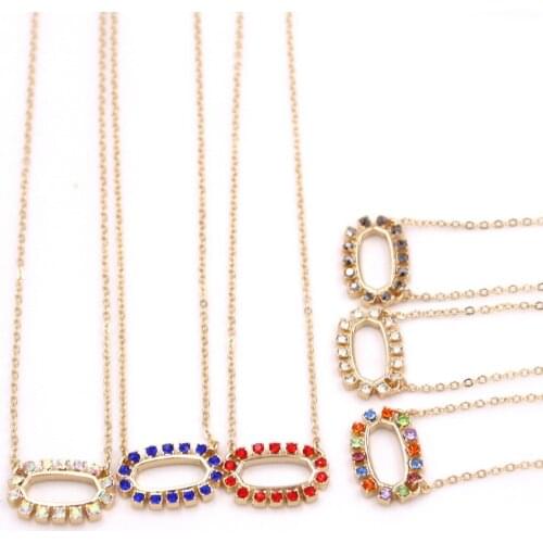 Fashion Dark Red Crytal Hexagon Shaped Choker Necklace for Women