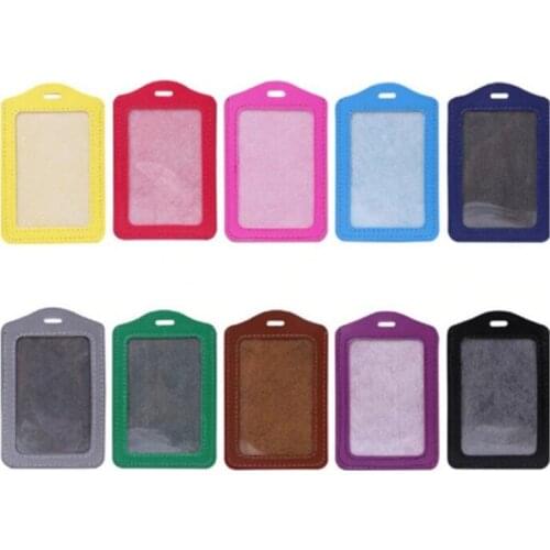 Fashion PU Leather Credit Card Holders Business Card Case Men Women Student Cartoon Badge Bus ID Card Holder Cards Cover Wallet