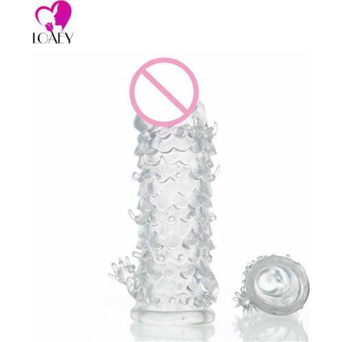 Loaey Dragon Cock Sleeve, Spiny Trichomes Stretchy Delay Penis ,Penis Extender Condoms Adult Sex Products