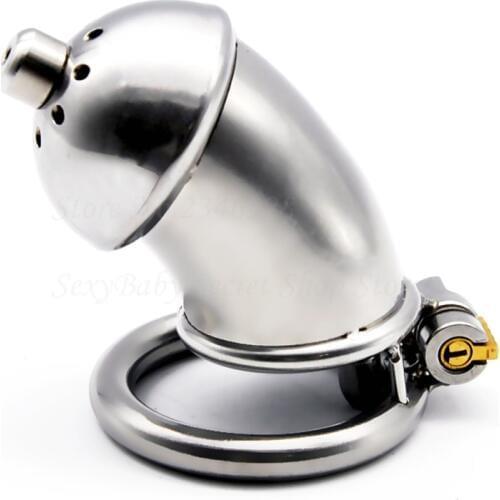 New Stainless Steel Male Chastity Cage with Urethral Catheter Penis Ring Male Chastity Devices Penis Lock Bdsm Sex Toy for Men