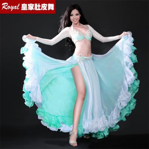 Belly Dancing Clothes Sexy Bellydance Dress Performance wear belly dance Costume Sexy dancing Bra Belt Flamenco Skirt Sleeve