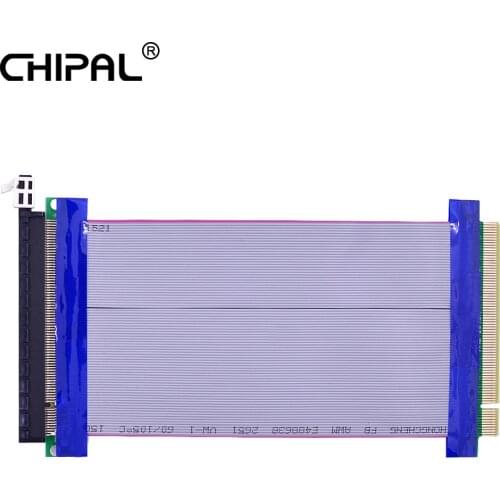 CHIPAL 19CM PCI-E Riser Card Adapter PCI Express 16X to 16X Extension Cable Flexible Ribbon Extender for Bitcoin Litecoin Miner