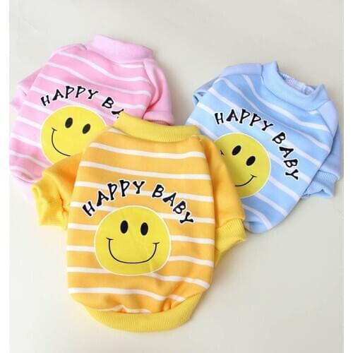 Leisure Dog Clothes Smile Face Dogs Hoodie Dog Winter Clothes For Small Medium Dogs Shirt Chihuahua Pet Clothes Ropa Perro York