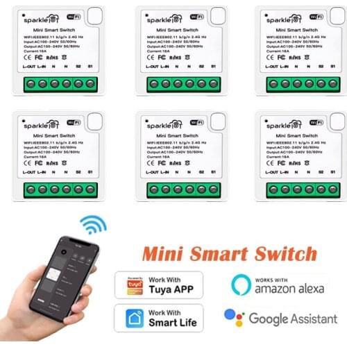Tuya Wifi MINI Smart Switch 16A 2-way Control Timer Wireless Switches Smartlife APP Remote Control Work With Alexa Google Home