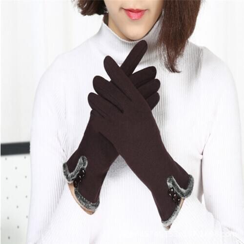 Outdoor Cashmere Driving Full Finger Gloves Winter Keep Warm Women Gloves Touch Screen Gloves For Mobile Female Mittens Gloves