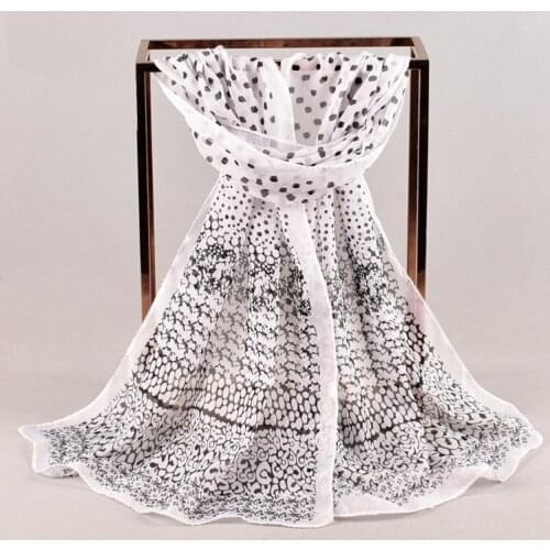 2020 FAL/WIN Dots printing breathable chiffon scarf silk square hijab cool shawl ladies foulard femme Scarves hair bufanda mujer