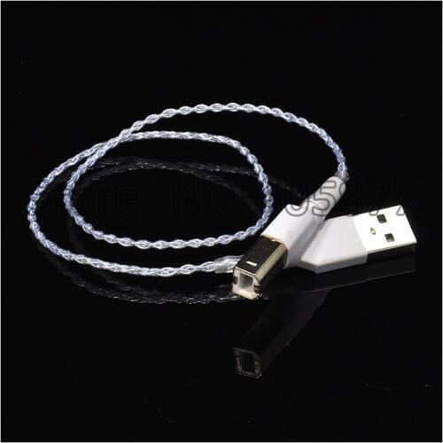 High Quality Silver Plated USB Audio Cable A-B Hifi USB CABLE
