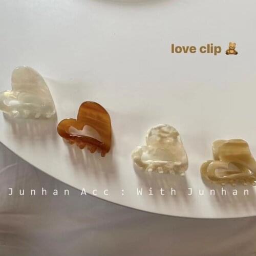 Korea INS geometric love temperament acetic acid love clip female curly hair ponytail hair clip hair accessories Hair Claws clip