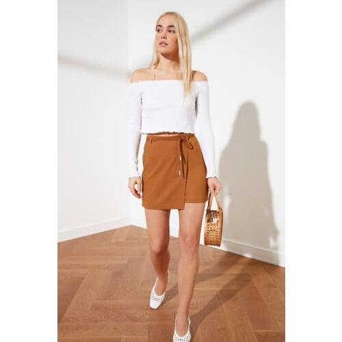 Camel Short Skirt Bermuda 2021 New Season Summer Spring Fashion Chic High Waist Solid Color Mini Length Female Shorts