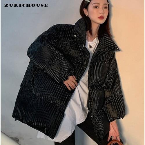 ZURICHOUSE Brand Designer Women Winter Oversized Down Jacket Femme Warm Stand Collar Puffer Parkas Female White Duck Down Coat