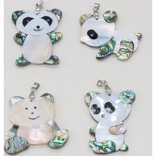 1pcs Natural Mother Pearl Shell Charms Pendants Panda Shape for Women Animal Making DIY Accessories Fit Necklaces Jewelry Gift