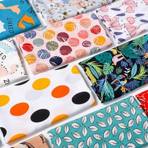 145CMx50CM floral Poplin cotton fabric crafts summer apparel dress patchwork fabric for hair bow sewing tissue cotton cloth