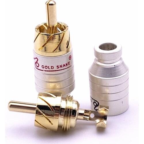 2pcs 5MM Audio Plug Home Movie Sound RCA Snake King Lotus Plug Signal Plug