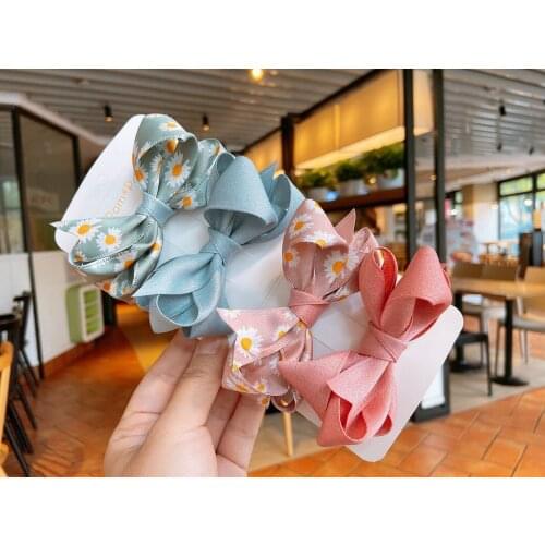 2pcs in) Handmade sweet girls dacron ribbon Multiply swallowtail big bowknot hair clip barrettes alligator clip