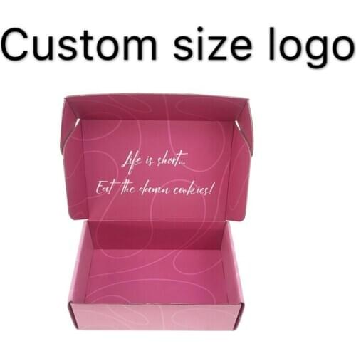 500pcs custom paper box pink gift boxes Party 3-layer corrugated box storage display carton customized size printing logo