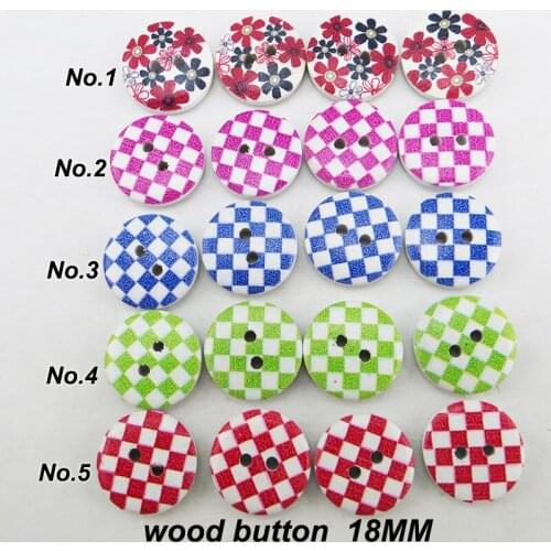 60PCS 2-Holes Dot Wooden Color Square Buttons 18MM Sewing Decorative Clothes Boots Coat Accessories Scrapbooking MCB-896N