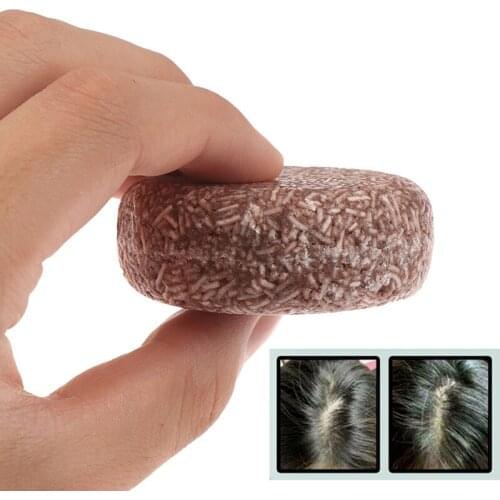6 x 6 x 2.2 cm Essence Hair Darkening Shampoo Bar Soap Natural Organic Mild Formula Hair Shampoo Gray Hair Reverse Hair