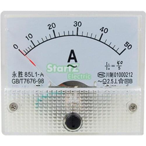 AC Analog Meter Panel 50A AMP Current Ammeters 85L1 0-50A Gauge