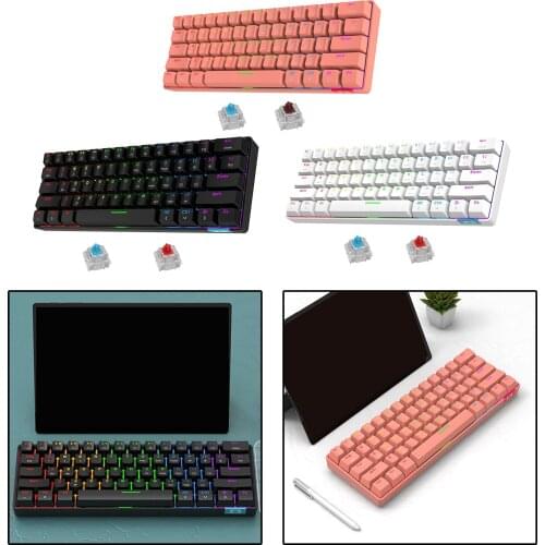 RGB LED Wireless Bluetooth Dual Mode Mechanical Keyboard 61 Keys for Gamer