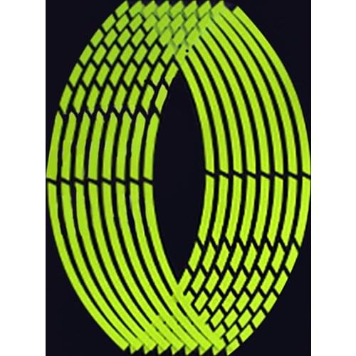 Automobile And Motorcycle Wheel Stickers Pvc Fluorescent Green Section Reflective Stickers Wheel Stickers