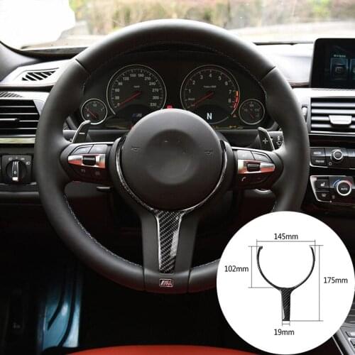 For BMW F20 F22 F30 F31 F32 F33 F36 F10 F06 F12 F13 F15 F16 M-sport Replacement Real Carbon Fiber Car Steering Wheel Trim Cover