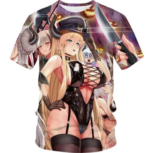 Azur Lane 3D Print Hoodies Cute Sexy Girl Harajuku Streetwear Men Women Fashion Short Sleeve T Shirt Anime Game Tees Tops Unisex