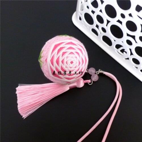 Beautiful Luky pink rose 5cm Temari hand ball/Temari ball Material package(make by yourself) DIY
