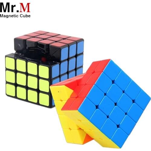 Sengso Mr.M Magnetic Cube 4x4 Magic Speed Cube 4x4x4 Magnet Cubo Puzzle Magico Magnets Cube Game Children Toys