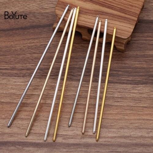 BoYuTe (100 Pieces/Lot) 3*125MM 3*150MM Metal Iron Hair Sticks Factory Supply Handmade Diy Hair Accessories Materials