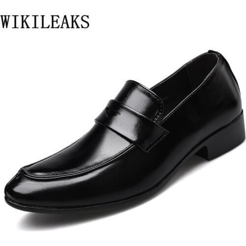 Slip Dress Office Shoes Men Classic Luxury Plus Size Dress Men Formal Shoes Italian Brand Loafers Mens Dress Shoes Erkek Ayakkab