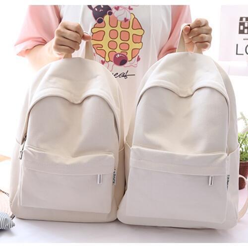 NUFANGU Simple Classic Desgin Good Quality Girls Canvas Backpack College Student School Book Bags Women Travel Teenager Useful