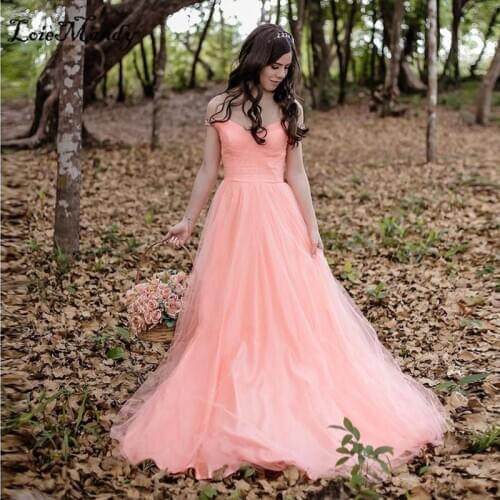 Alluring Baby Pink Prom Dresses Long 2021 Sexy Off Shoulder Dress for Graduation Formal Plus Size Tulle Rochii Robe de soiree